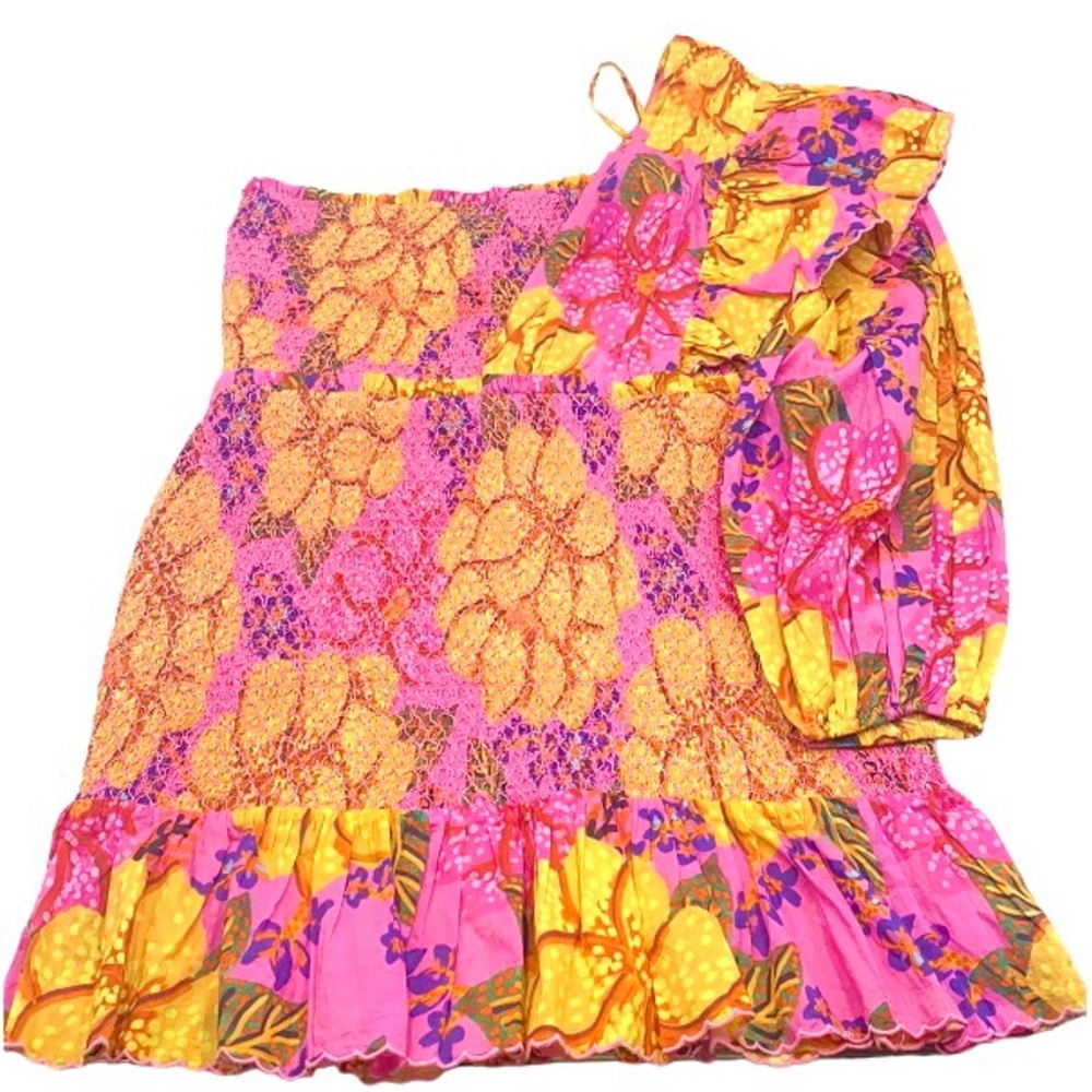 NWT Farm Rio Flowers Garden One Shoulder Mini Dress Size XL - Picture 3 of 15